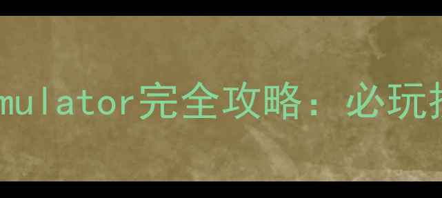 图片 PS2OnlineGameSimulator完全攻略：必玩技巧与隐藏内容全