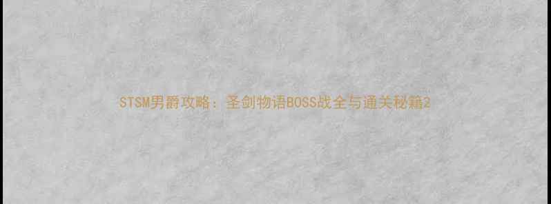 图片 STSM男爵攻略：圣剑物语BOSS战全与通关秘籍2