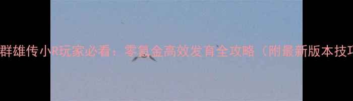 图片 三国群雄传小R玩家必看：零氪金高效发育全攻略（附最新版本技巧）1