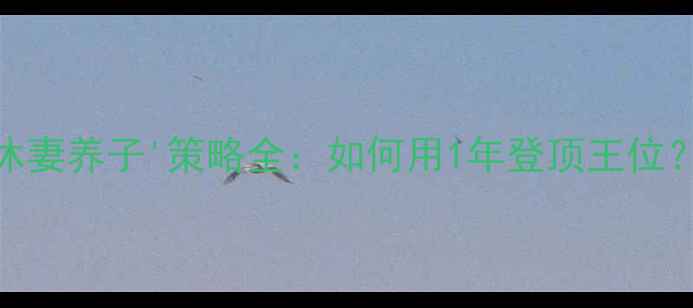 图片 最新版帝王人生'休妻养子'策略全：如何用1年登顶王位？附完整操作指南1