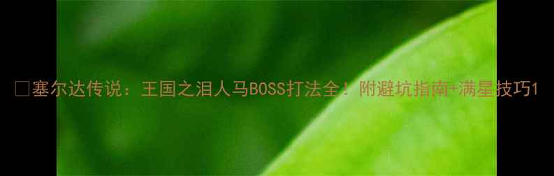 图片 🔥塞尔达传说：王国之泪人马BOSS打法全！附避坑指南+满星技巧1